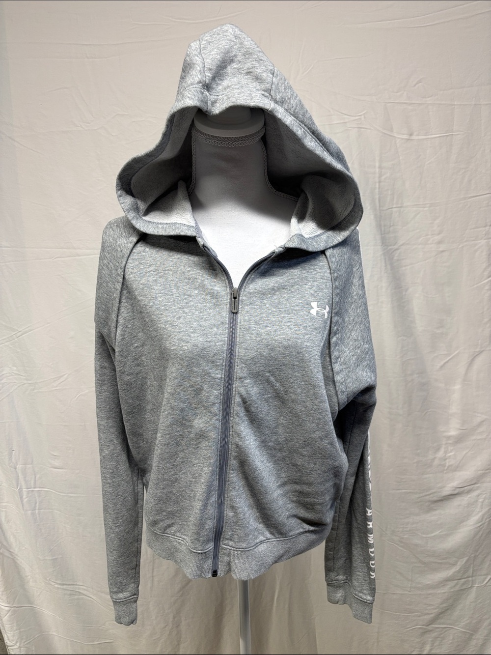 Under Armour Light Gray Women's Full-Zip Hooded Sweatshirt
